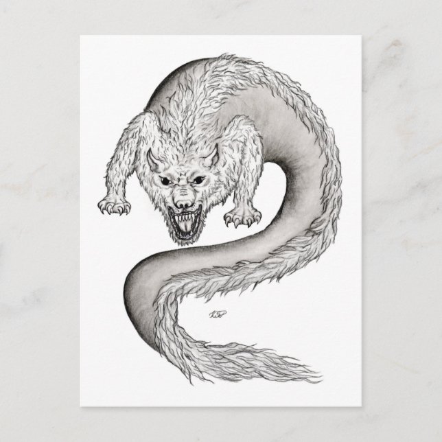 Postal Wolfdragon , Wolf y Dragon, mixcriatura (Anverso)