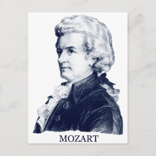 Postal Wolfgang Amadeus Mozart, azul