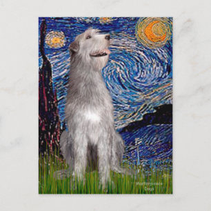 Postal Wolfhound irlandés - Noche estrellada (Vert) - Per