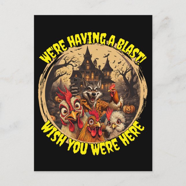 Postal "Wolfman Manor Selfie" Cheesy Chicken (Anverso)