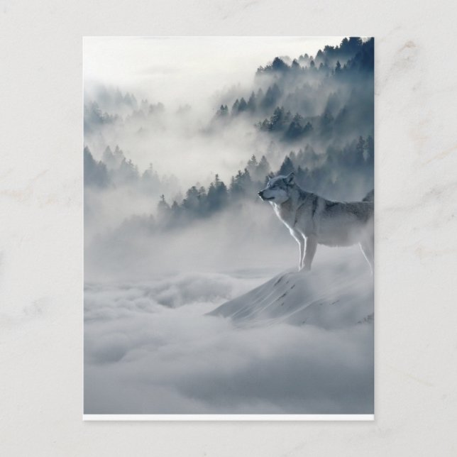 Postal Wolfs Winter Art Photo (Anverso)