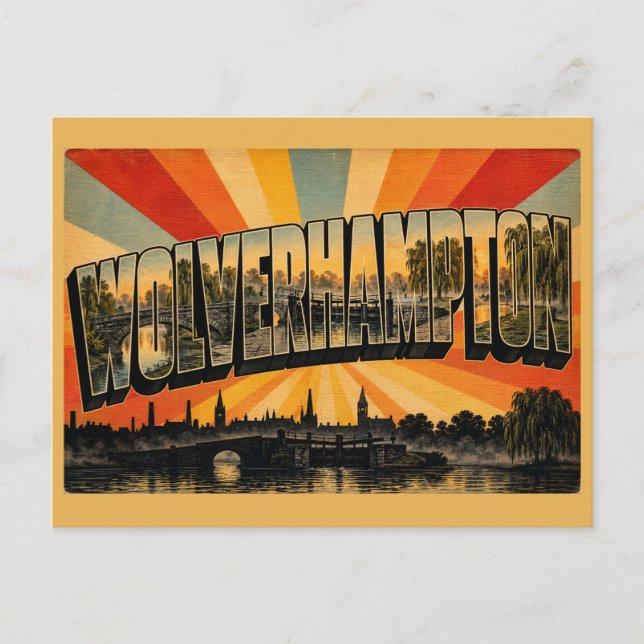 Postal Wolverhampton Inglaterra históricos canales  (Anverso)