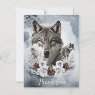 Postal Wolves Watercolor Winter