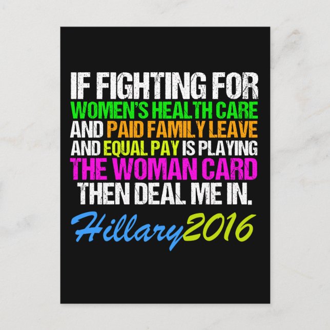 Postal Woman Card Pro Hillary Cita (Anverso)