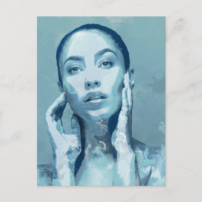 Postal "Woman in Blue" (Anverso)