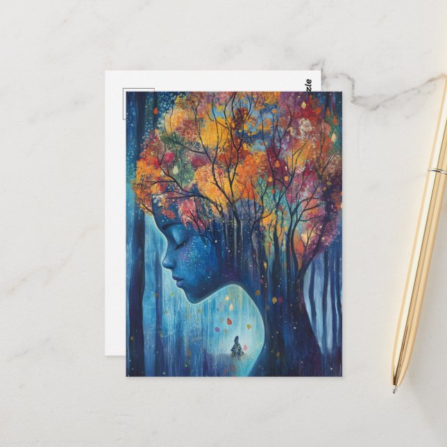 Postal Woman in the Trees (Anverso/Reverso In Situ)