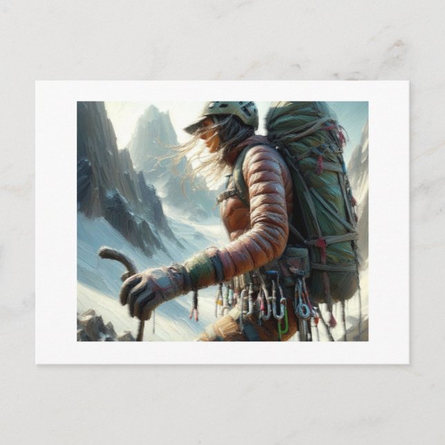Postal Woman Mountain Climbing, (Anverso)