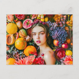 Postal Woman with citrus fruits and flower garland