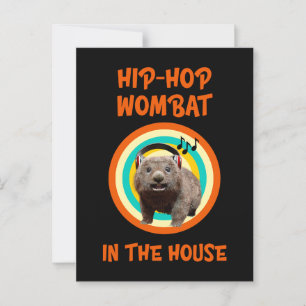 Postal Wombat divertido de Hip-hop en la casa