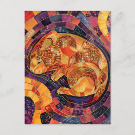 Postal Wombat en el estilo de arte de puntos aborigen