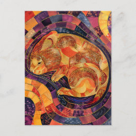 Postal Wombat en el estilo de arte de puntos aborigen