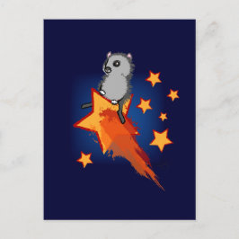 Postal Wombat Montando Una Estrella Disparadora