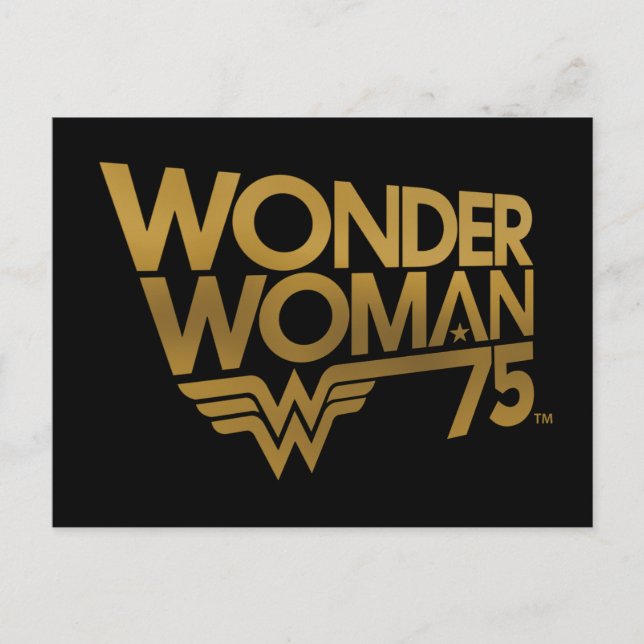Postal Wonder Woman 75th Anniversary Gold Logo (Anverso)