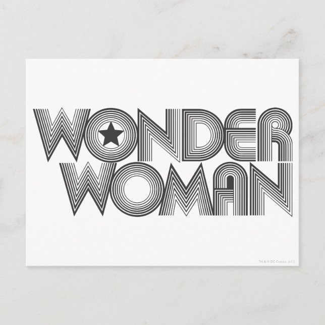 Postal Wonder Woman B&W Logo 3 (Anverso)