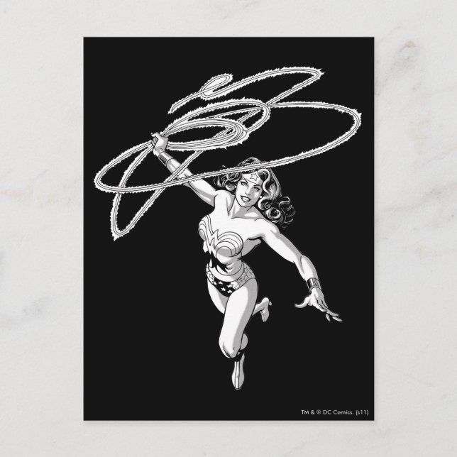 Postal Wonder Woman Black & White Twirl (Anverso)