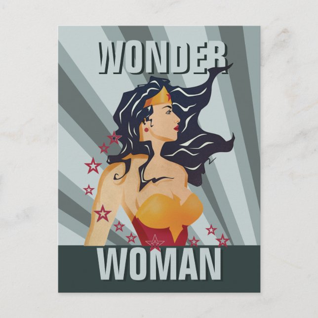 Postal Wonder Woman Retro Profile Sunburst (Anverso)