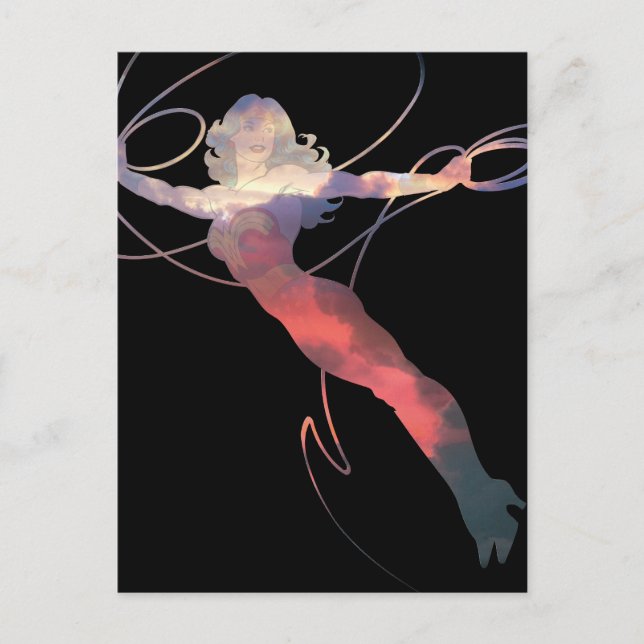 Postal Wonder Woman Sunset Sky Silhouette (Anverso)
