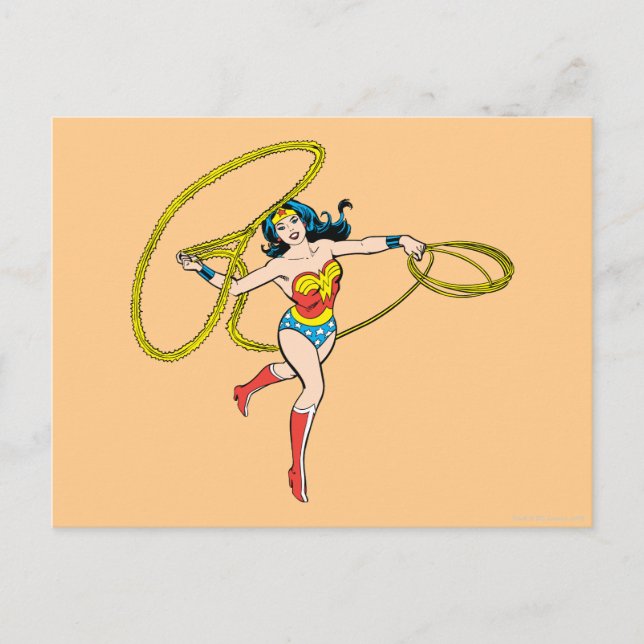 Postal Wonder Woman Swinging Lasso (Anverso)