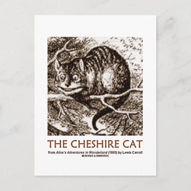 Postal Wonderland El Gato Cheshire (Anverso)