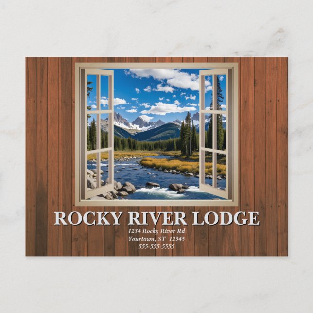 Postal Wood Paneling Open Window Scenery Vacation Rental  (Anverso)