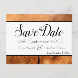 Postal Wood Save the Date Postcard
