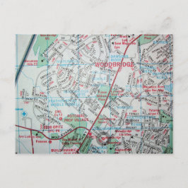 Postal Woodbridge, VA Mapa de Vintage