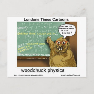 Postal Woodchuck Physics Graciosos Regalos Tees Mugs & Ca