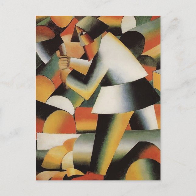 Postal Woodcutter de Kazimir Malevich (Anverso)