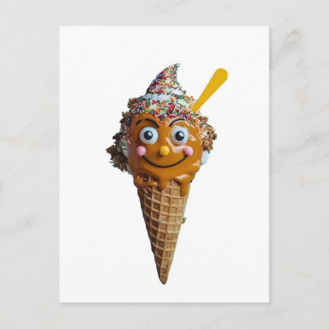 Postal Wooden wall painting with ice cream design. (Anverso)