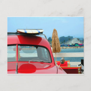 Postal Woodie en la playa