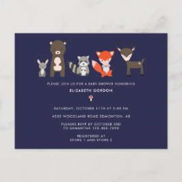 Postal Woodland Animals Baby Shower Forest Cute