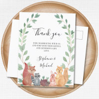 Woodland Animals Parejas Baby Shower Gracias