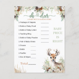 Postal Woodland Deer Baby Shower Boy Game
