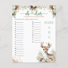 Postal Woodland Deer Baby Shower Boy Game