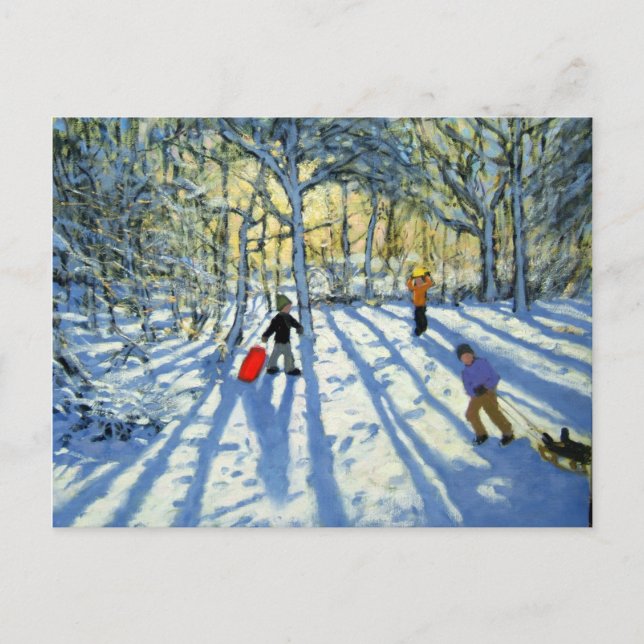 Postal Woodland en invierno cerca de Ashbourne Derbyshire (Anverso)