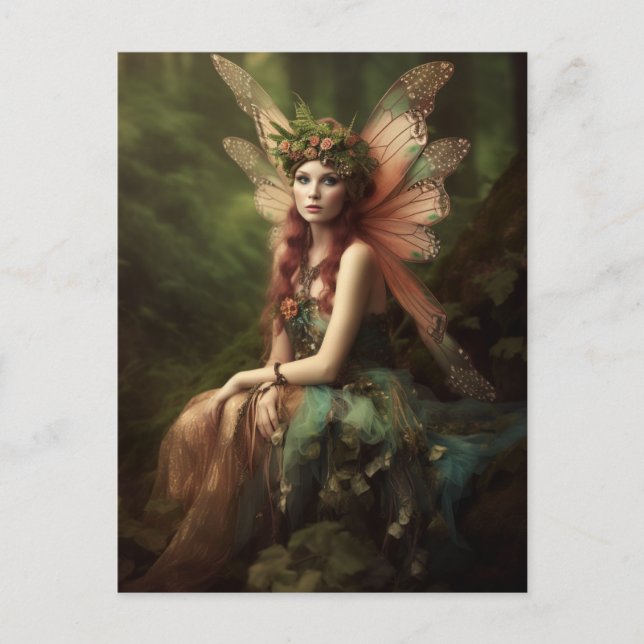 Postal Woodland Fairy Fantasy Art (Anverso)