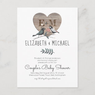 Postal Woodland Forest Animals Parejas BABY SHOWER