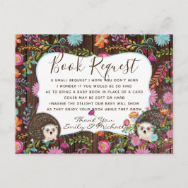 Postal Woodland Hedgehog BOOK Request Poem 4 Baby Shower