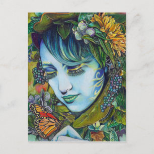 Postal Woodland Nymph y Butterfly Friend