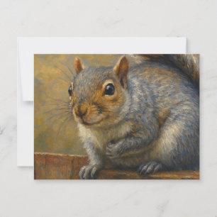 Postal Woodland Whimsy - Retrato de ardilla realista