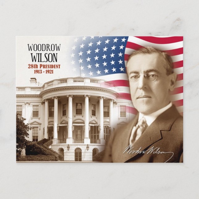 Postal Woodrow Wilson - 28° presidente de los Estados Uni (Anverso)