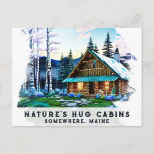 Postal *~* Woods Cabin Stream AP49 Pintura de nieve