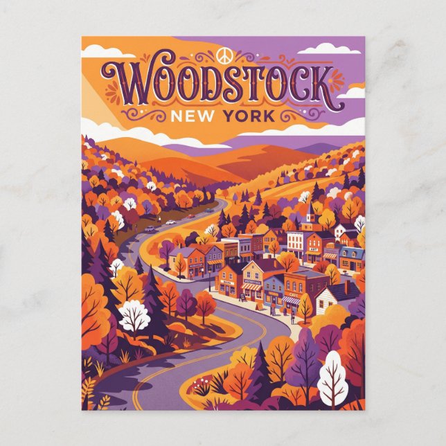 Postal Woodstock EE. UU. (Anverso)