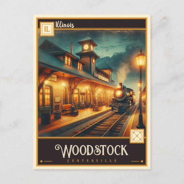 Postal Woodstock, Illinois  | Vintage (Anverso)