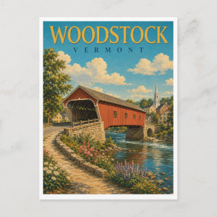 Postal Woodstock Vermont Puente Medio GeoSaga