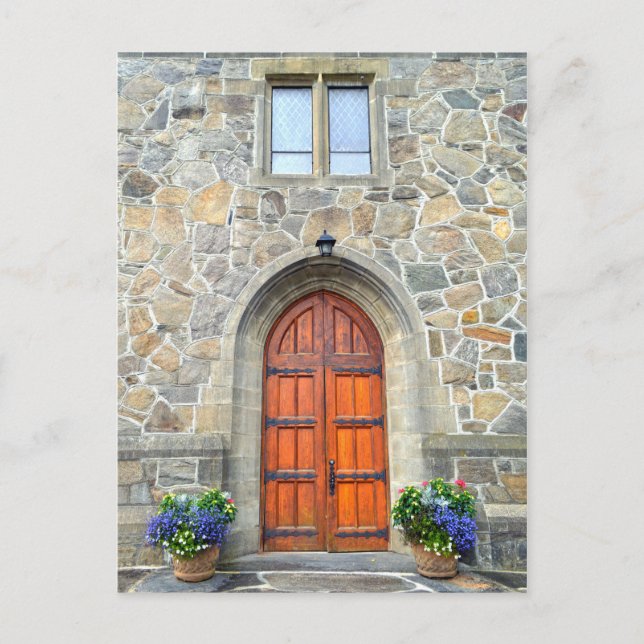 Postal Woodstock, Vermont, Puertas de la Iglesia (Anverso)
