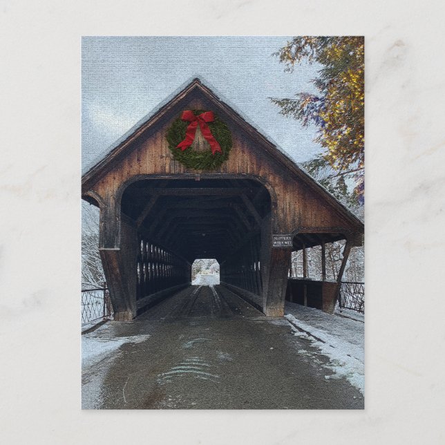 Postal Woodstock Vermont Snowy Holiday (Anverso)