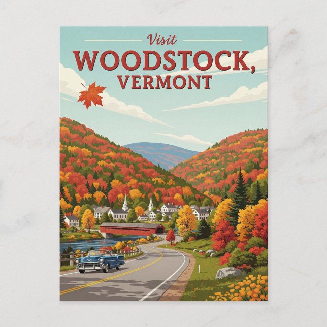Postal Woodstock Vermont Travel (Anverso)