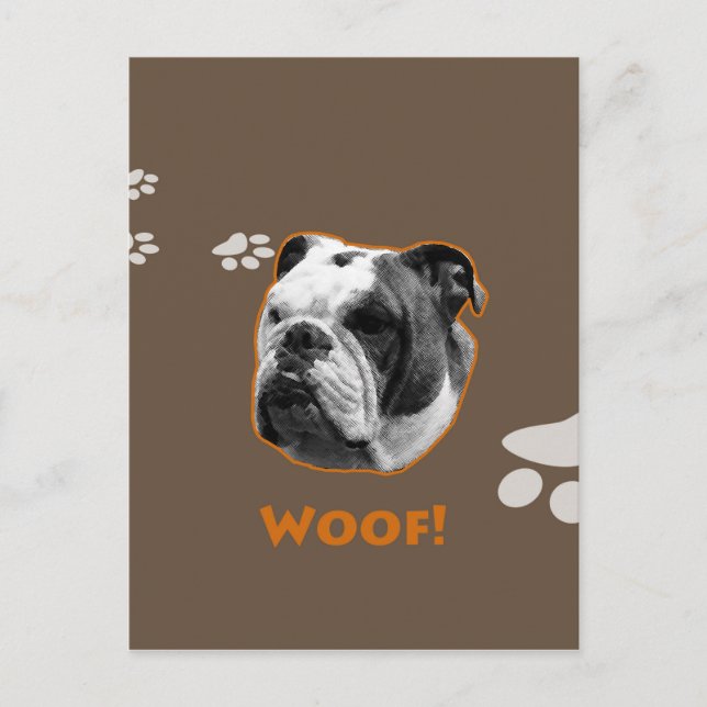 Postal Woof, Bulldog inglés (Anverso)