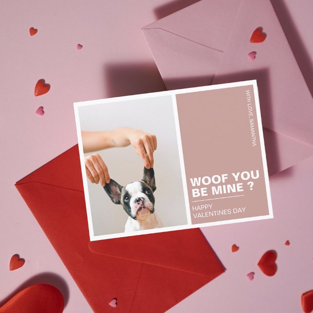 Postal Woof You Be Mine | Perro de San Valentín (Subido por el creador)